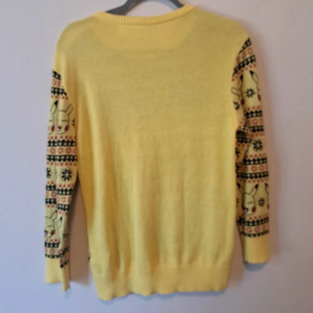 Pokemon Pikachu Kids Yellow Fair Isle Holiday Sweater Size Large LG